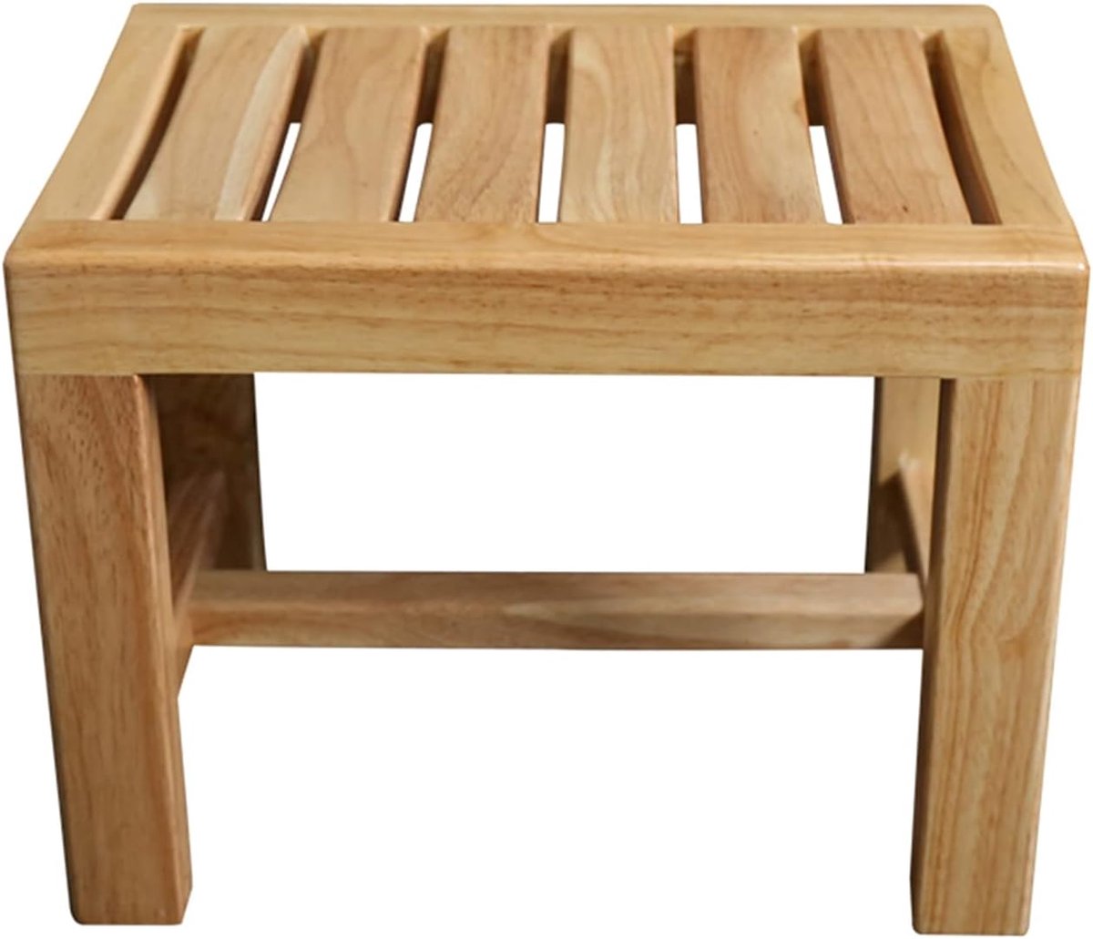 Douchekruk Hout - Badkamer Zitje - Ontspanning en Comfort - Natuurlijk Materiaal - 42x28x33cm - Houtkleur