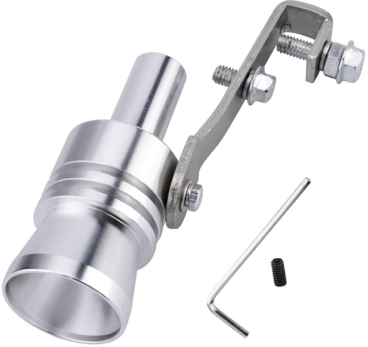 Dailygoods- Blow-off Valve XL Maat - Aluminium Turbo Simulator - Uitlaatpijp - Geluidseffect - 1 Stuk - Zilver - Uitlaatgeluid