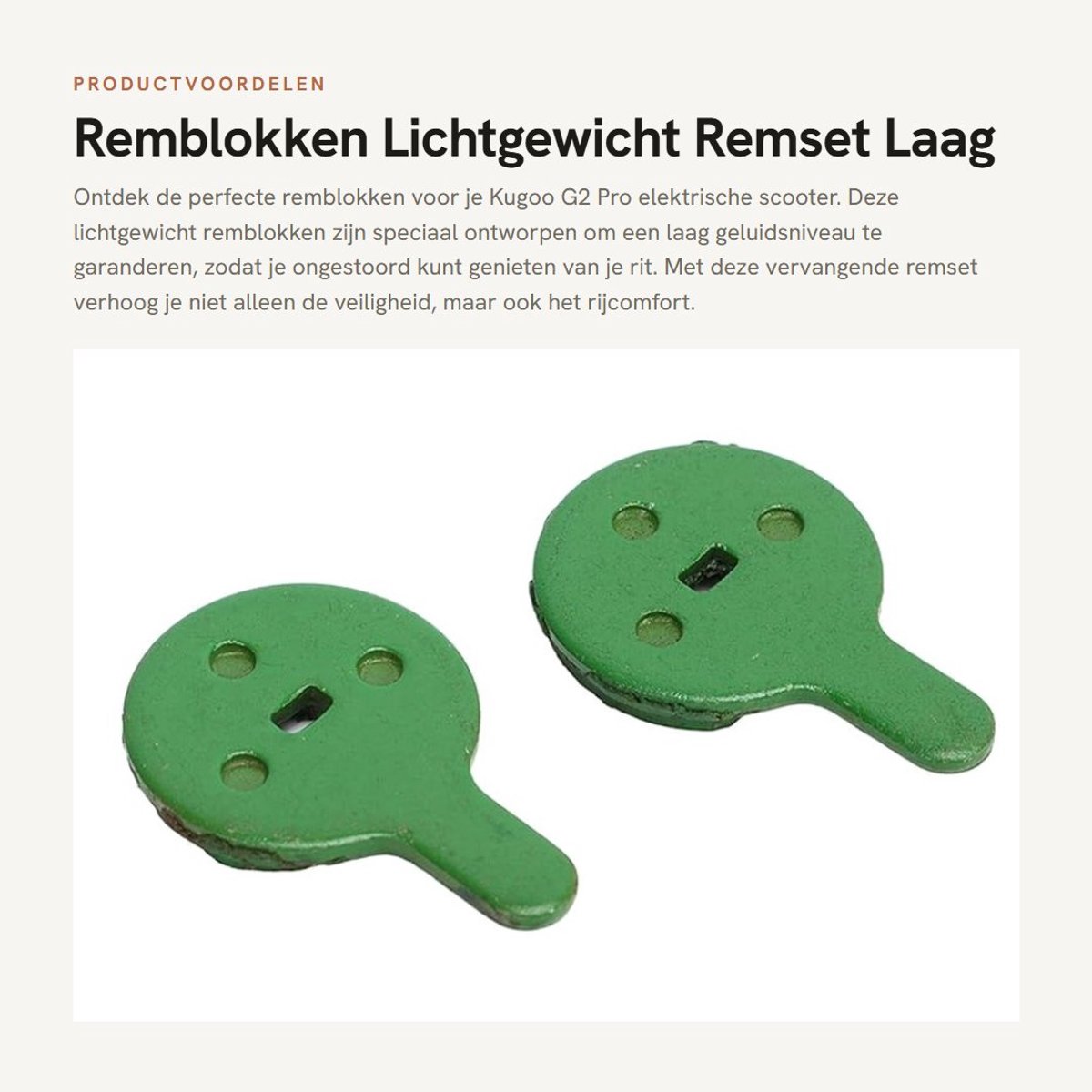 Dailygoody - Remblokken - Lichtgewicht Remset - Laag Geluidsniveau - Vervanging - Voor Kugoo G2 Pro Elektrische Scooter - Kleurvast