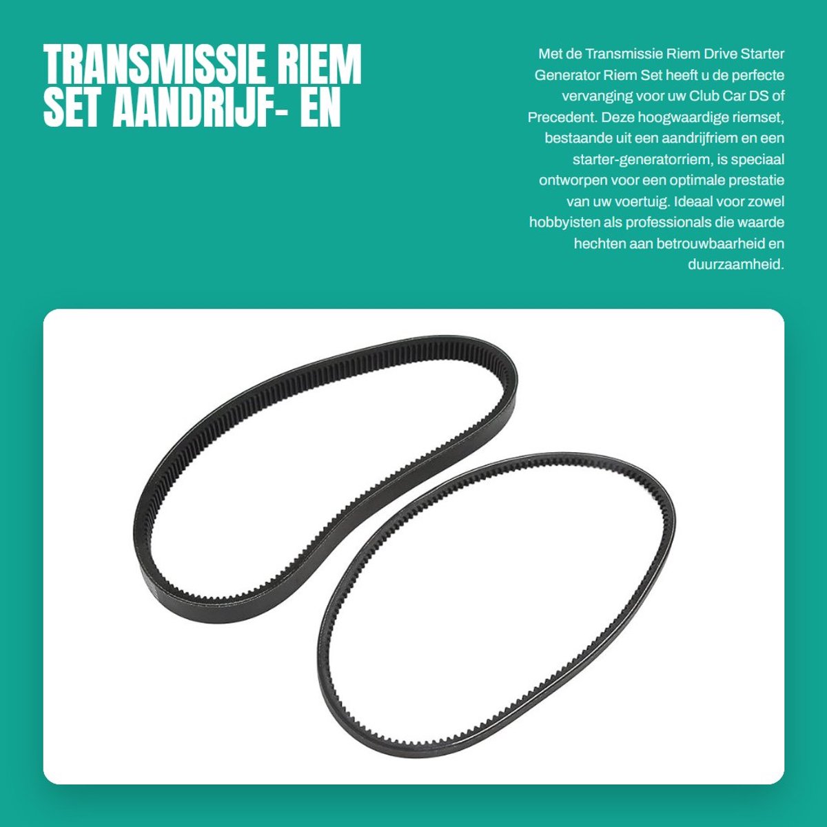 Dailygoods- Transmissieriem Vervanging voor Club Car DS/Precedent - Aandrijfriem - Startergeneratorriem - Leer - OEM 1016203/101916701 - Set van 2