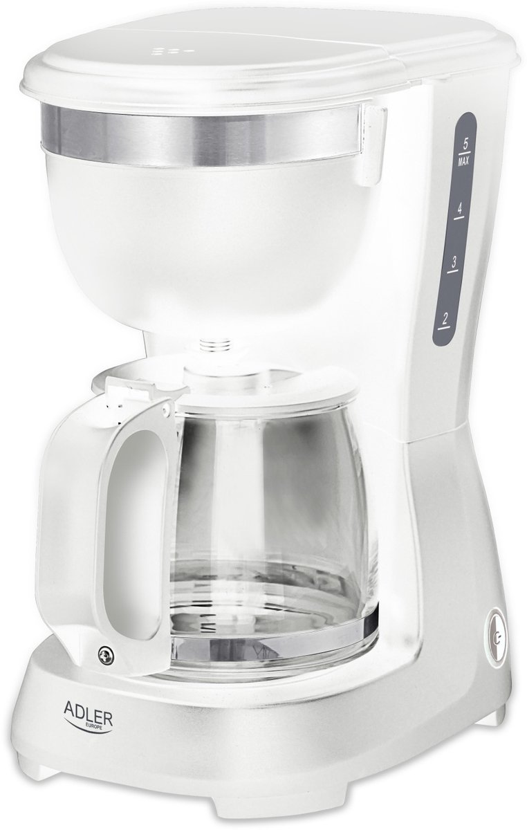 Adler 4381 Serie - Filter Koffiezetapparaat - 0,6L - Wit - Glazen Kan