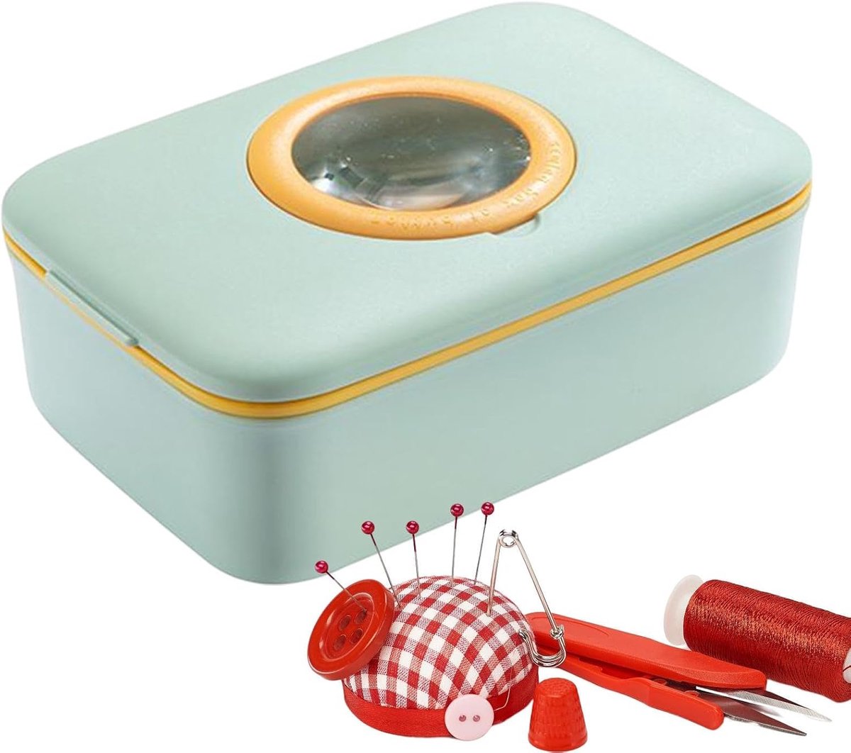 Draagbare Naaiset - Handwerk Set - Kleding Repareren - Compact Opbergdoos - 18 cm - Blauw