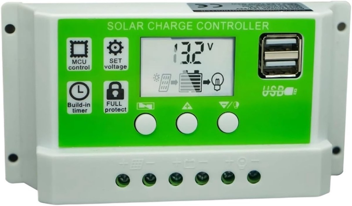 Solar Charge Controller - Zonnepaneel Lader - Energie Beheer - Veilige Bescherming - 30A 12V 24V - Niet gespecificeerd
