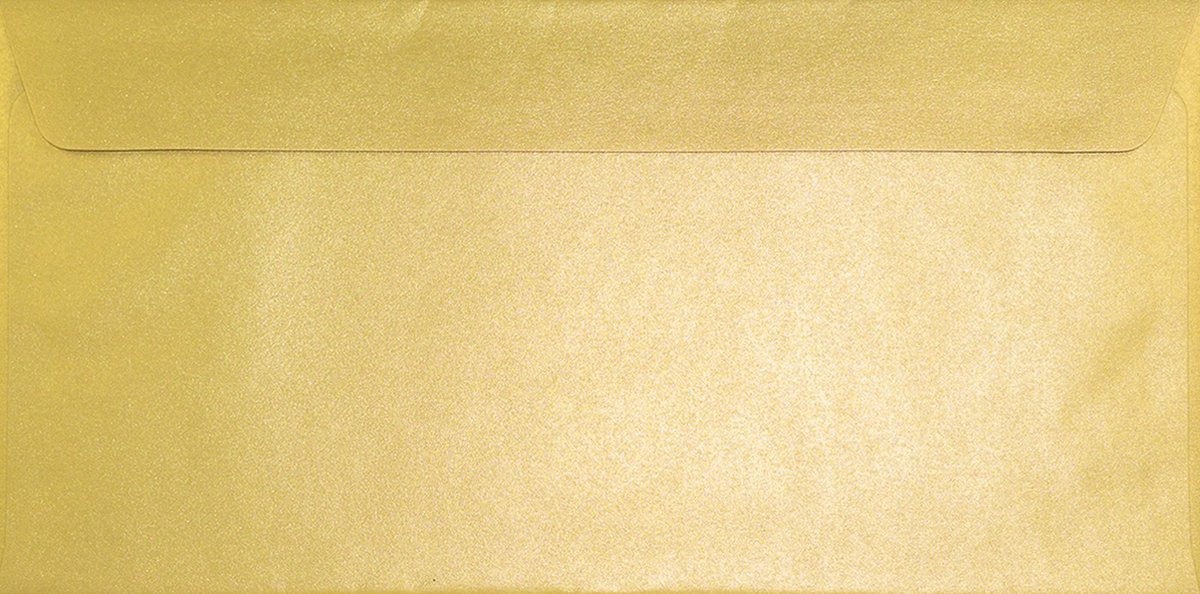 Metallic (parelmoer) gouden enveloppen A4 - 110 x 220 mm - 25 stuks - HK zelfklevend met plakstrip - 110 gram - Sirio Pearl - Netuno