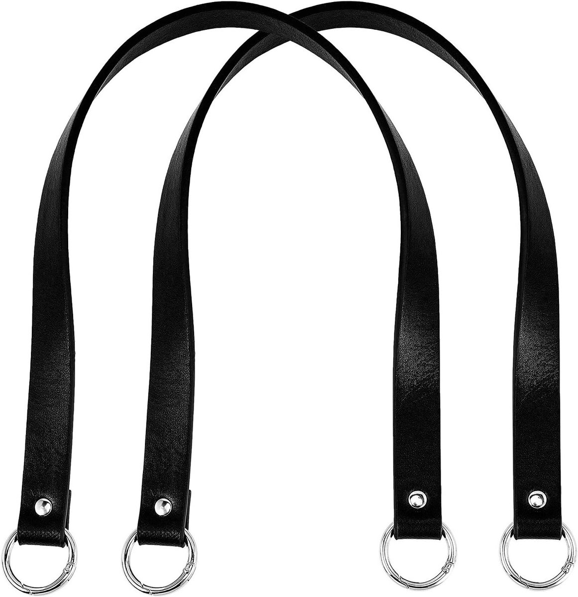 2 Stuks Leren Tas Handvatten van 57 cm in Zwart - Duurzame Tas Handvatten voor Handgemaakte Tassen, Vervangingsaccessoires en DIY Projecten
