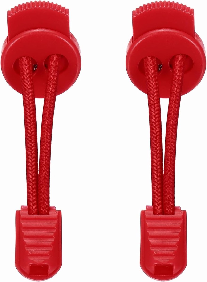 Elastische veters zonder knopen voor volwassenen met clips voor tennisschoenen en sneakers - Rood, comfortabel en verstelbaar