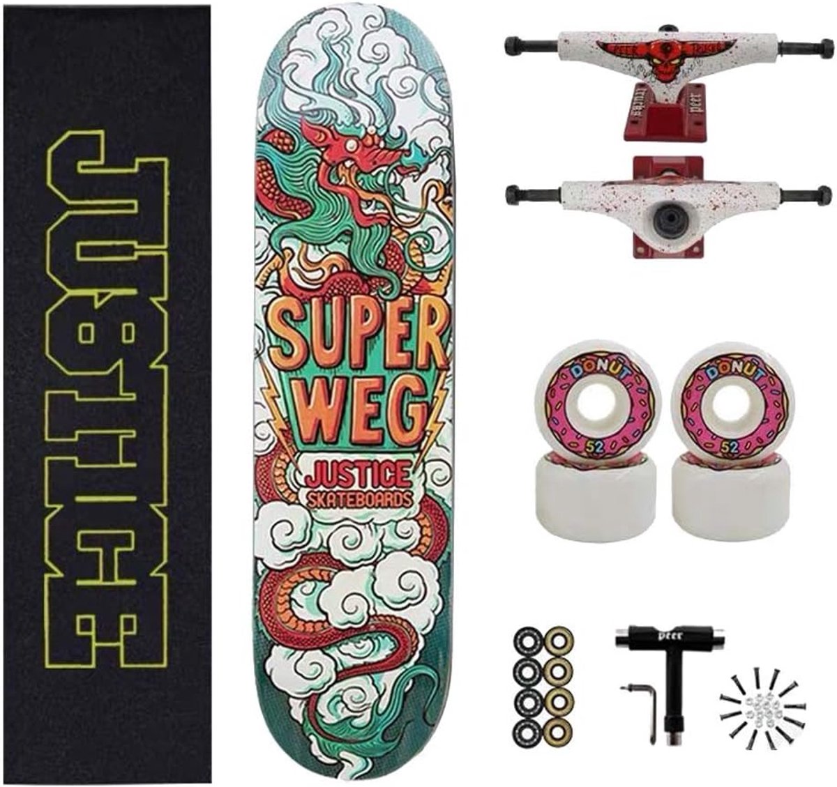 Longboard Skateboard Maple Board Straat Cruisen Dubbele Rocker 80 x 20 cm Niet gespecificeerd