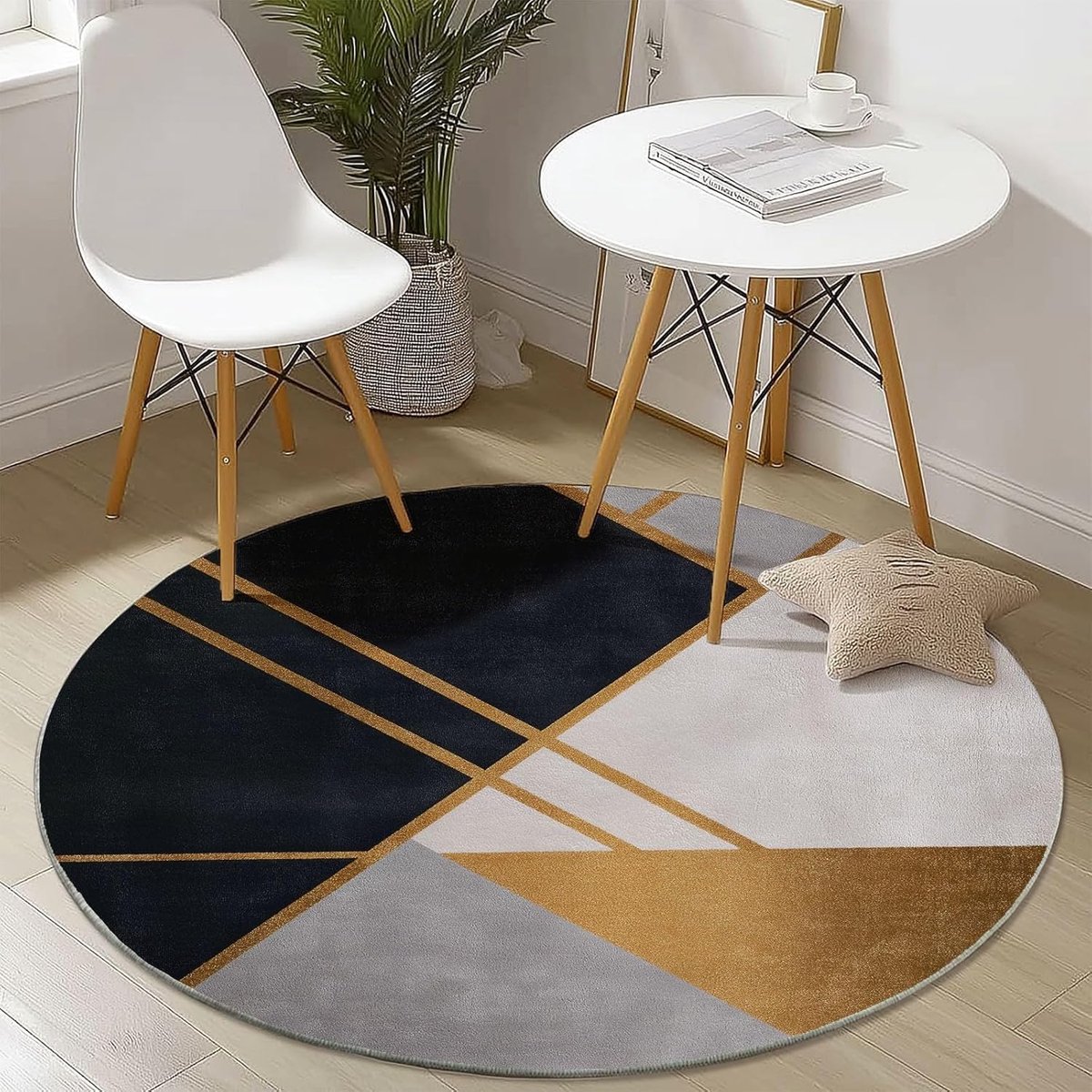 Rond Vloerkleed - Zacht Tapijt - Woonkamer Decoratie - Antislip Onderkant - 140 cm Diamete