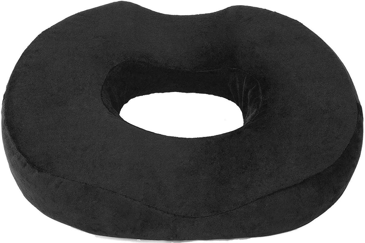 Donut Kussen - Zitring Kussen - Comfortabel Zitten - Orthopedisch Ontwerp - N.v.t. - Zwart