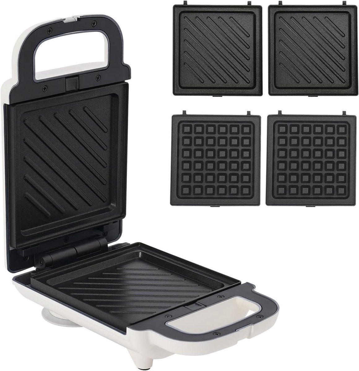 Sandwichmaker Wafelijzer - Tosti Apparaat Panini Grill - Snelle Snacks Maken - Wisselbare Platen