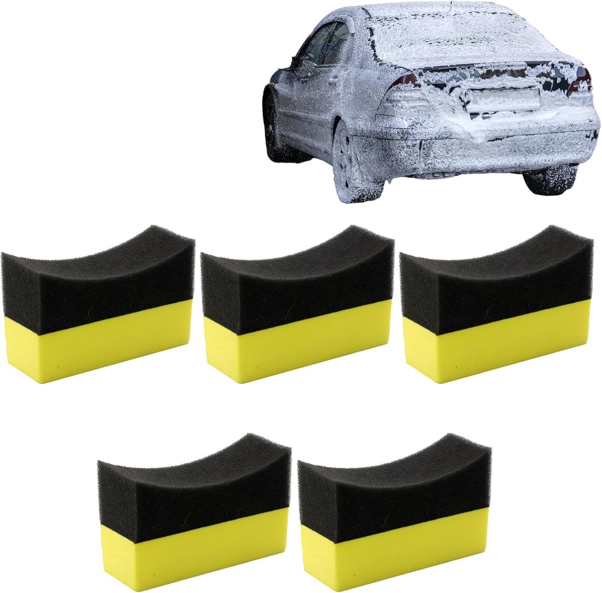 Band Applicators - Spons Set - Auto Onderhoud - Optimale Schuimontwikkeling - 5 Stuks - Gekleurd