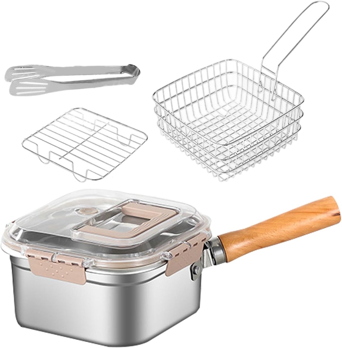 Friteuse - Frituurpan - Thuis Frituren - Groot Observatievenster - 24x15x24 cm - Zilver