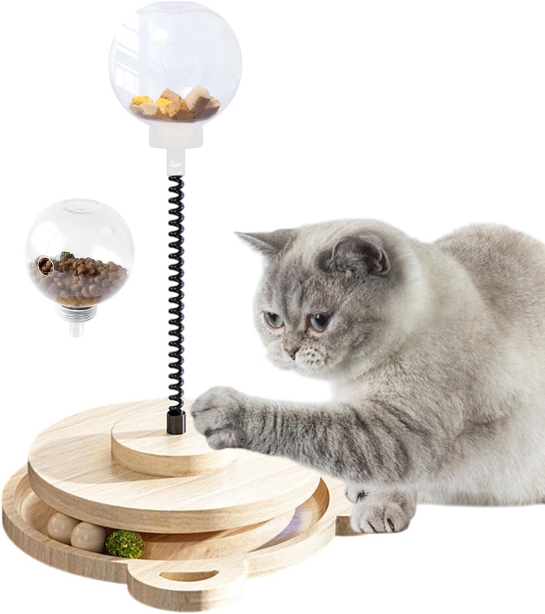 Hondenspeelgoed Bal - Voederautomaat Hond - Mentale Stimulatie - Langzame Snack Afgifte - 19 x 27 cm - Bruin