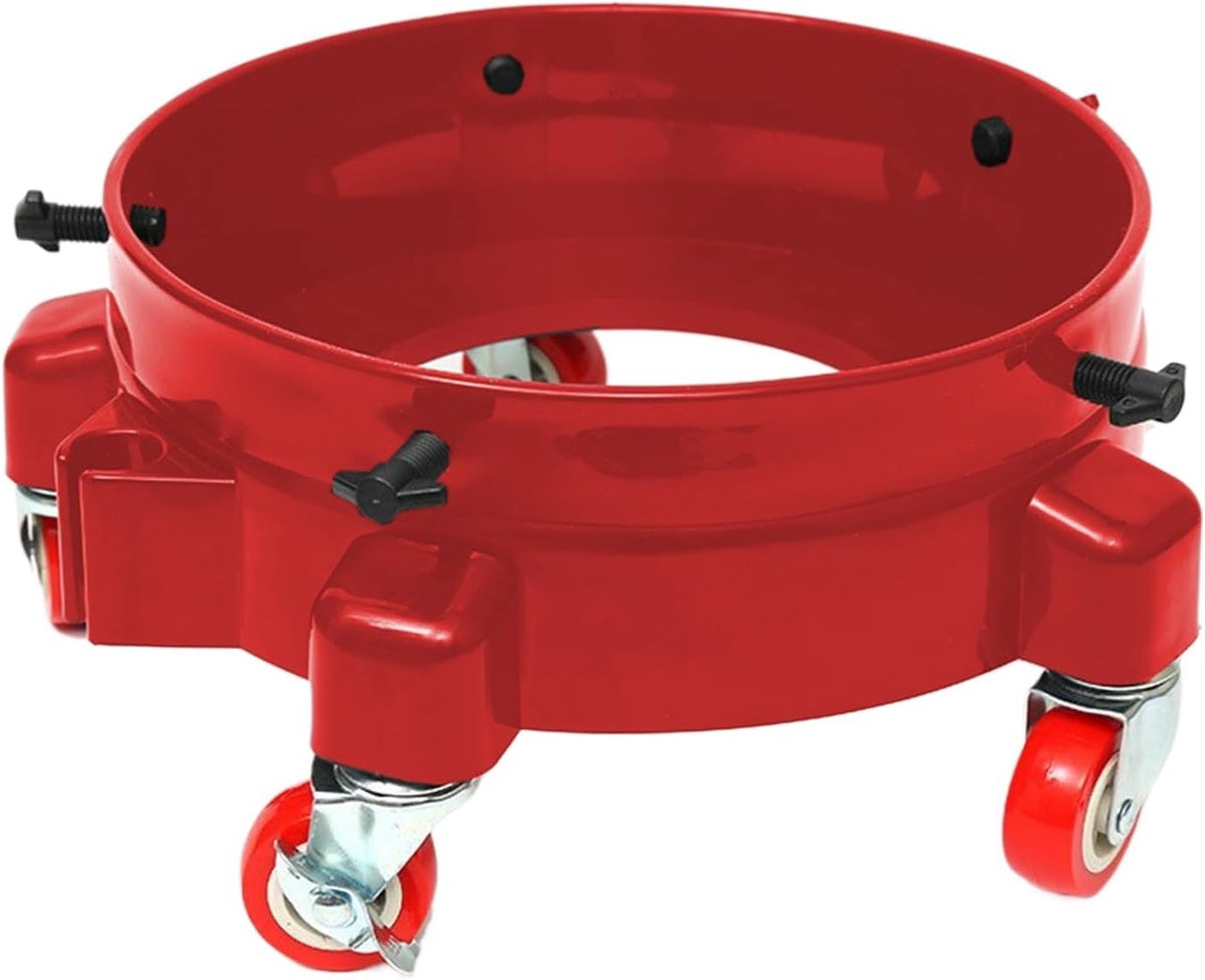 Emmerwagen met wielen - Reinigingskar - Mobiele opslag - Hoge stabiliteit - 35 tot 6 gallon - Zwart