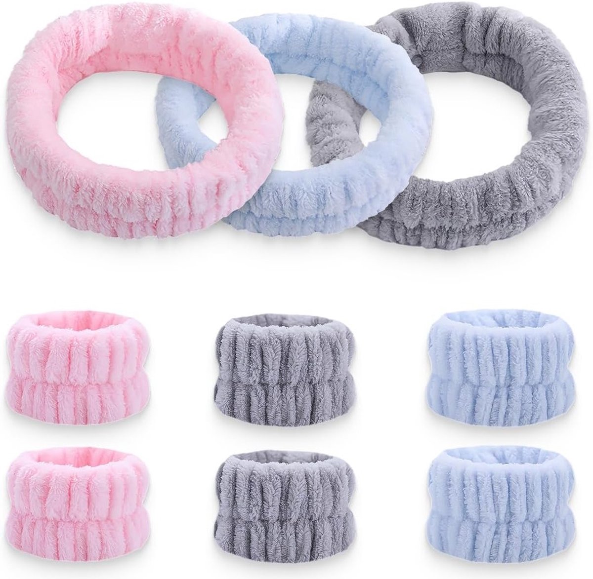 Set van 9 Absorbente Haarbanden voor Gezichtsreiniging, Make-up en Skincare - Ideaal voor Spa, Yoga en Douche