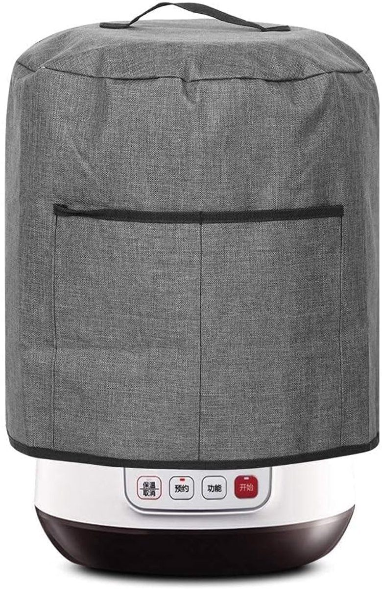 SnelShoppen - Ronde Stofhoes voor Multikoker, Beschermhoes met Pocket en Handvat voor Elektrische Pressure Cooker, Airfryer, Rijstkoker (Zwart)