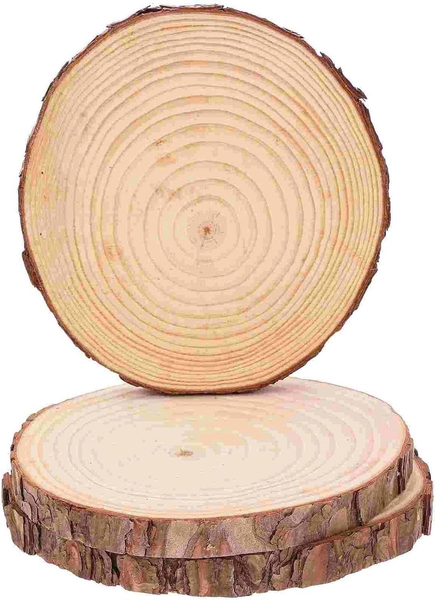 Tuin Stapstenen - Houten Pad - Buiten Decoreren - Slijtvast Materiaal - 20 cm Diameter - Houtkleur