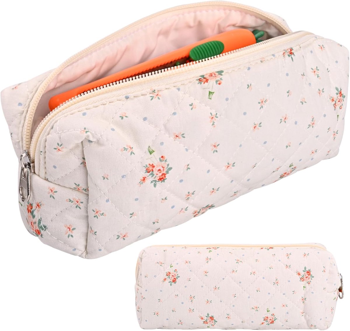 Schooletui meisje met bloemen - gewatteerd katoen - multifunctioneel tasje - ideaal voor school en reizen - SnelShoppen