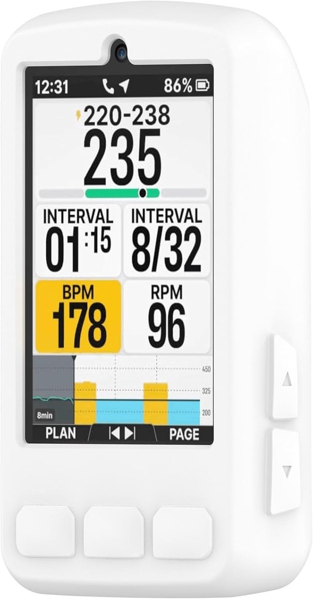 SnelShoppen - Beschermhoes voor Wahoo Elemnt Bolt 3/Bolt V3, Antischok Soft Silicone, Lichtgewicht, Wit - Perfecte Pasvorm, Eenvoudig Te Installeren,