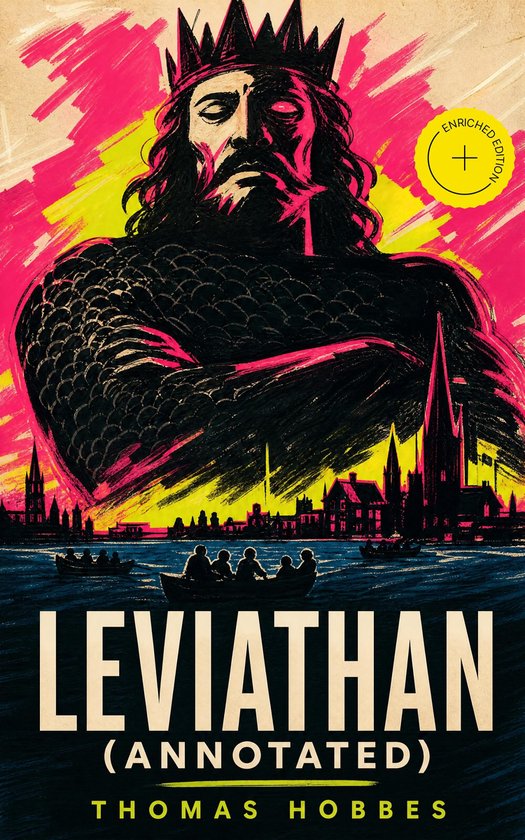 Couverture de livre avec un roi couronné et barbu, assis devant une ville et une rivière avec des bateaux.