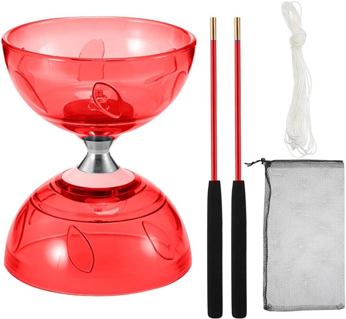 Triple Storage Set Diabolo met Kogellagers, Glow in the Dark, Inclusief 10 m Vervangingskoord voor Beginners en Professionals