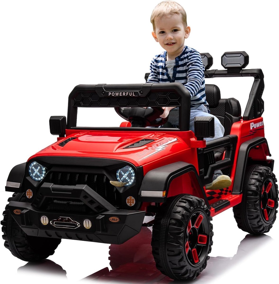 Triumpunpre - Elektrische kinderkwart 12V - quad met 2.4G afstandsbediening - LED-verlichting - draadloos - dubbele motor - voor 3-8 jaar - Rood