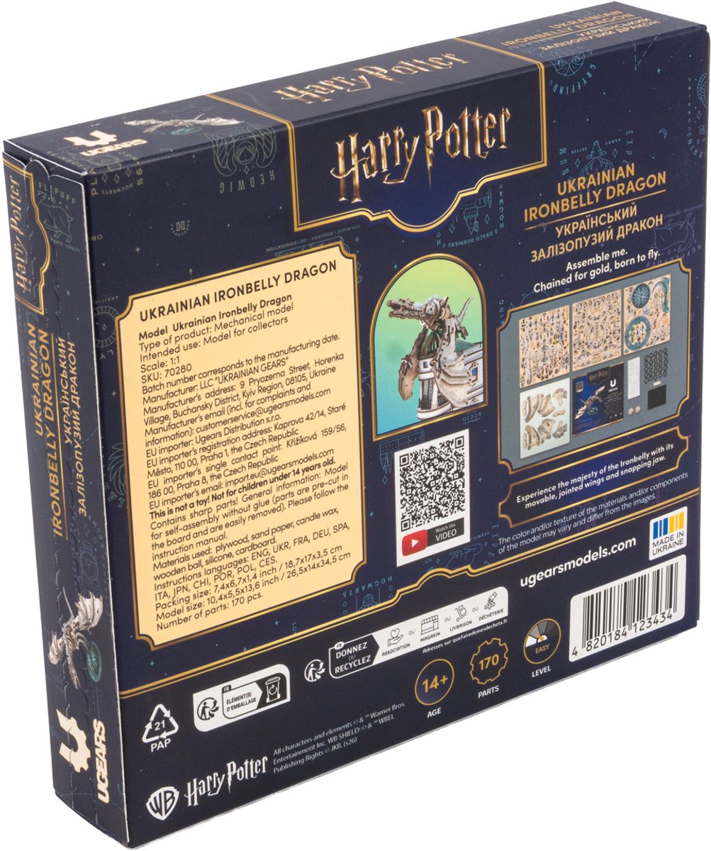 UGEARS 3D Modelbouw - Ukrainian Ironbelly Dragon™ - Harry Potter™ - Mechanisch Bouwpakket Hout - Educatief Speelgoed — afbeelding 6