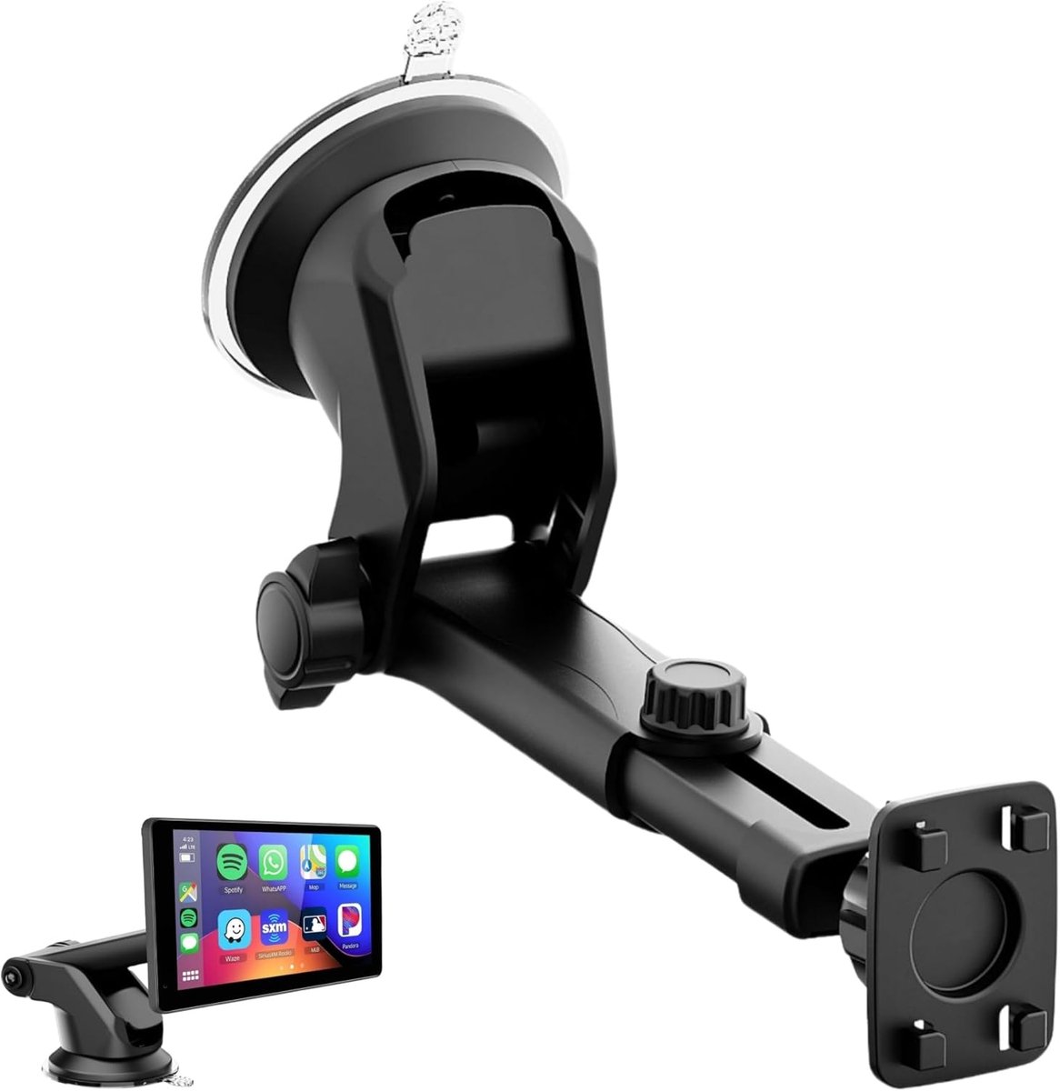 SnelShoppen - Epronic Carplay Schermbevestiging, Flexibele Dashboard Zuignapbeugel voor Draagbare Auto Play GPS Raambevestiging Telefoonhouder voor Au