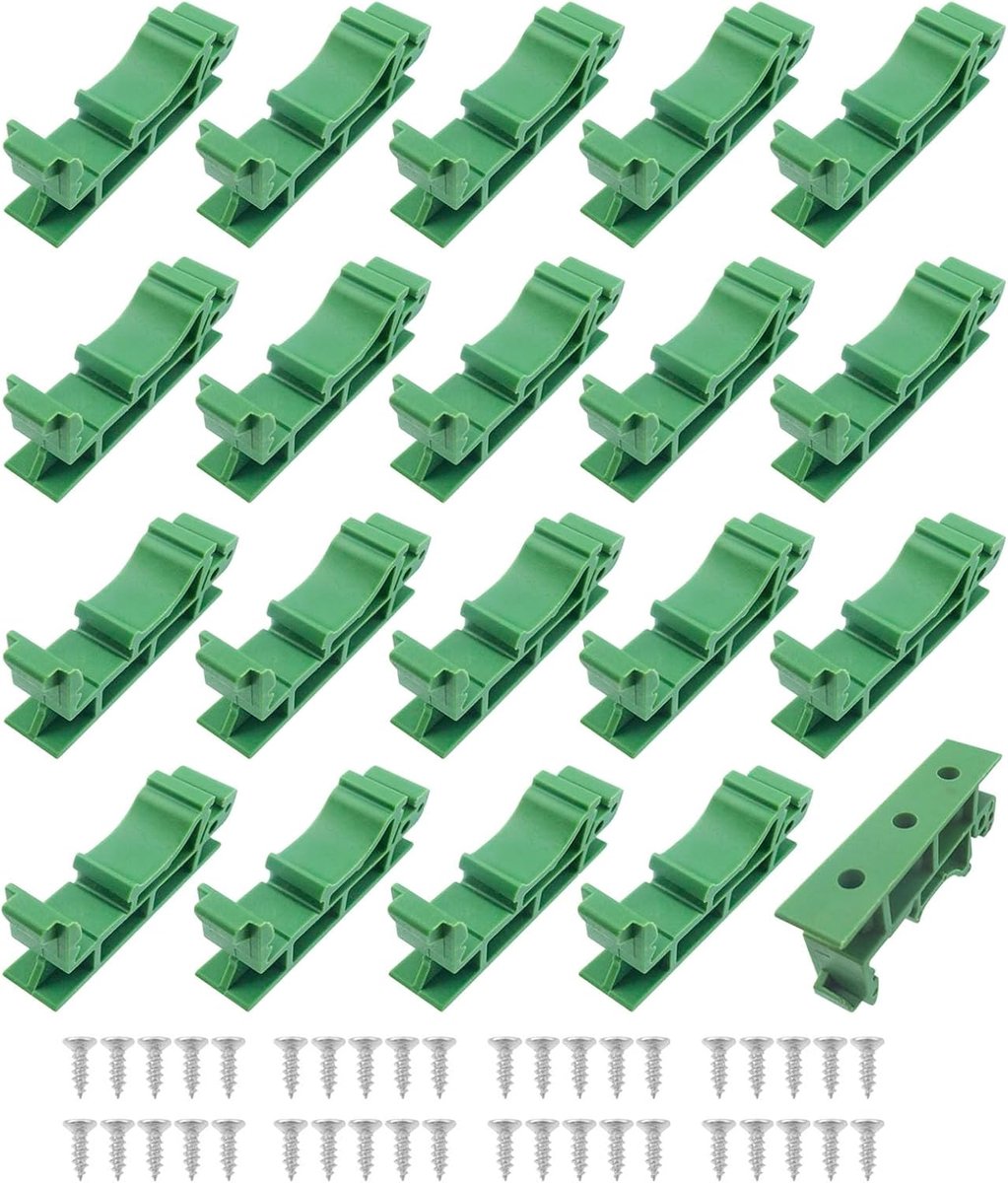 20 stuks (10 sets) PCB DIN C45 rail Hutschienen adapter kunststof met 40 schroeven voor het beveiligen en vasthouden van printplaten of elektronische schakelapparaten voor 35 mm DIN-rail
