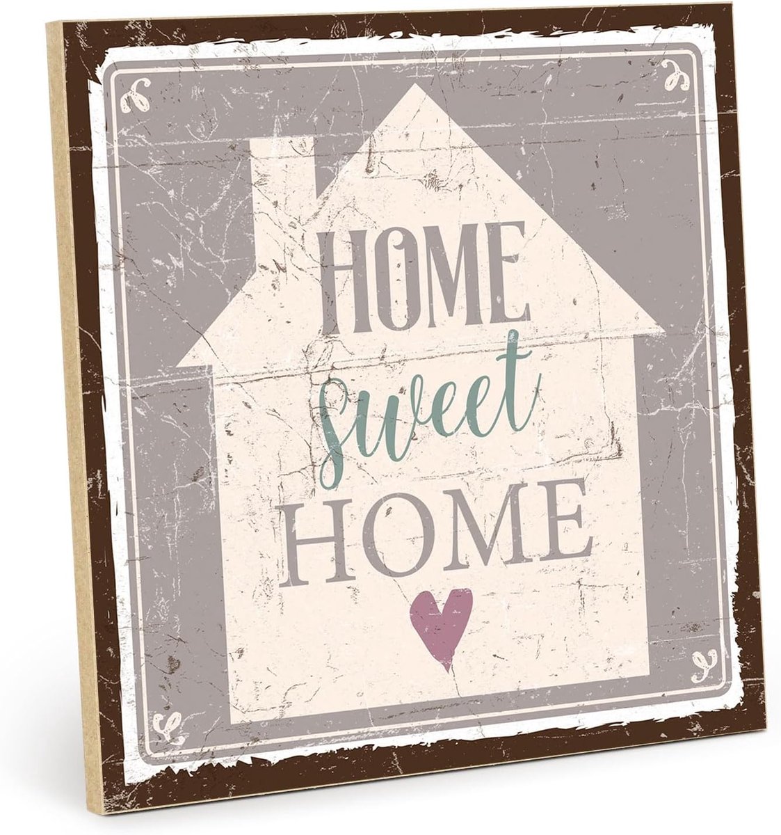 Home Sweet Home HS-00526 Houten bord met spreuk in vintage-look met citaat als cadeau en decoratie