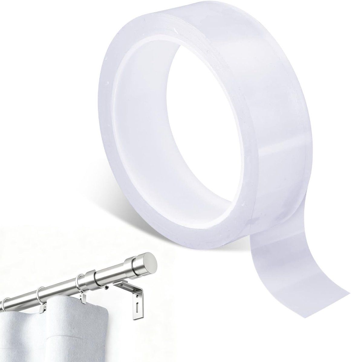Glijband voor Gordijnringen, Glijband Gordijnroeden Transparant Soepel en Geruisloos voor Gordijnringen Glijdt - ShopVlot