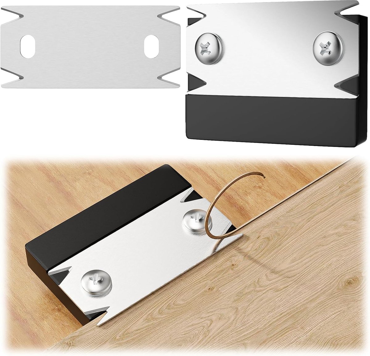 hout, mini-handschaaf, randsnijder, kantentape met 1 reservemes voor hout, pvc, ABS, houtbewerking, antislip, eenhandsschaaf, zwart