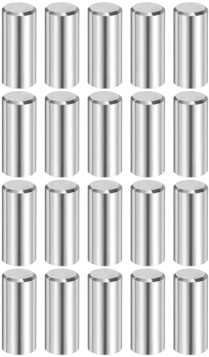 20 stuks cilinderpinnen, roestvrij, 8 mm x 18 mm spanstift passtift