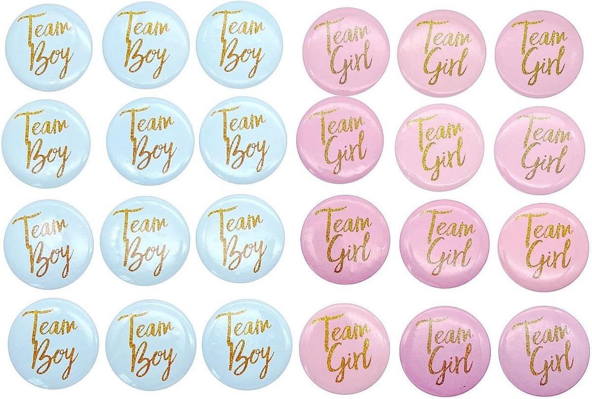 24 x blauwe roze veiligheidsspelden badge team meisjes of jongens geslacht aankondiging baby shower party geslacht verrassing geslacht aankondiging ideeën babyshower decoratie speelaccessoires