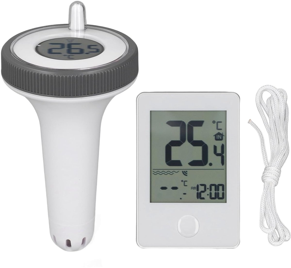 Thermometer, -40 ℃ Tot 70 ℃ IP67 Waterdichte Draadloze Zwembadthermometer met Ontvanger voor Zwembaden, Vijvers, Aquaria