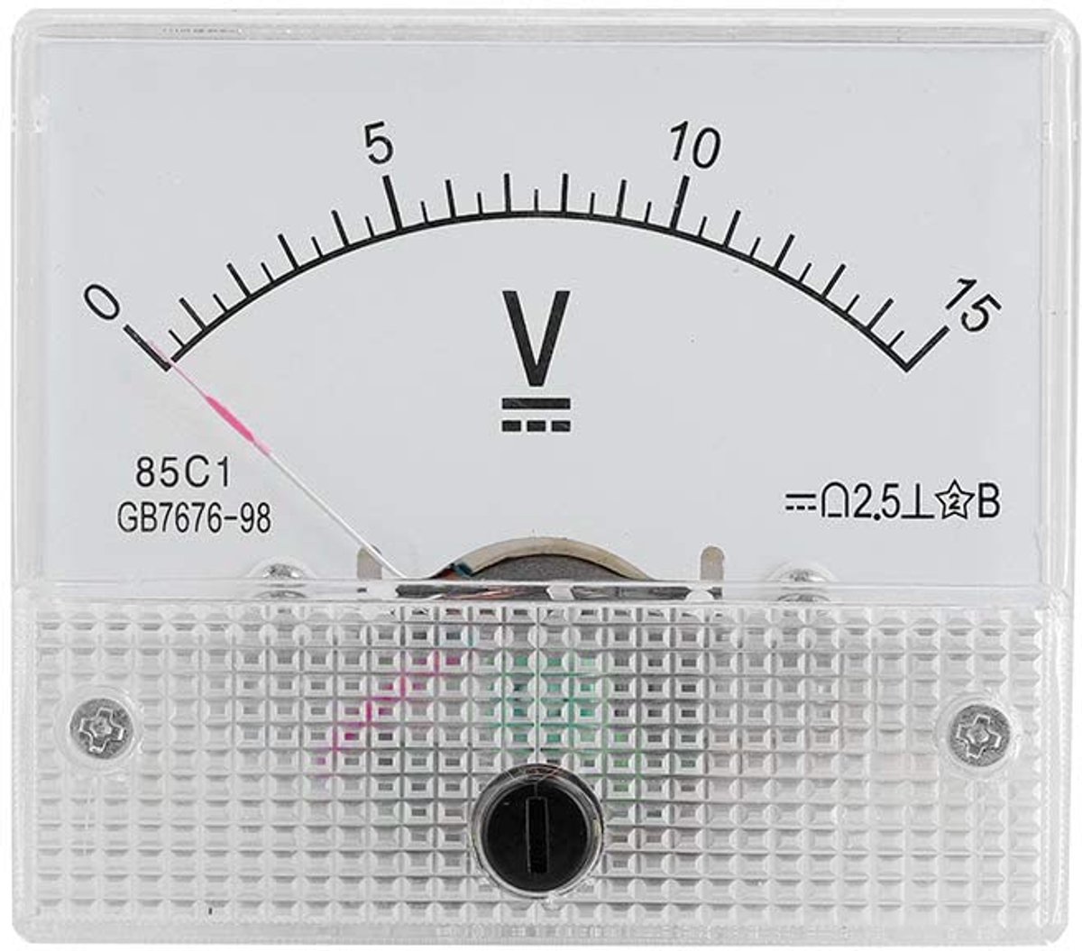 Mini Analoge Ampèremeter en Voltmeter - Professionele Duurzame 2.5 Nauwkeurigheid Paneel Spanning DC 0-15V C1