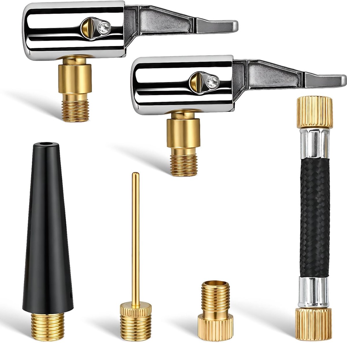 6 Stuks Bandenvulpomp Slangadapter, Vergrendelbare Luchtkoppeling