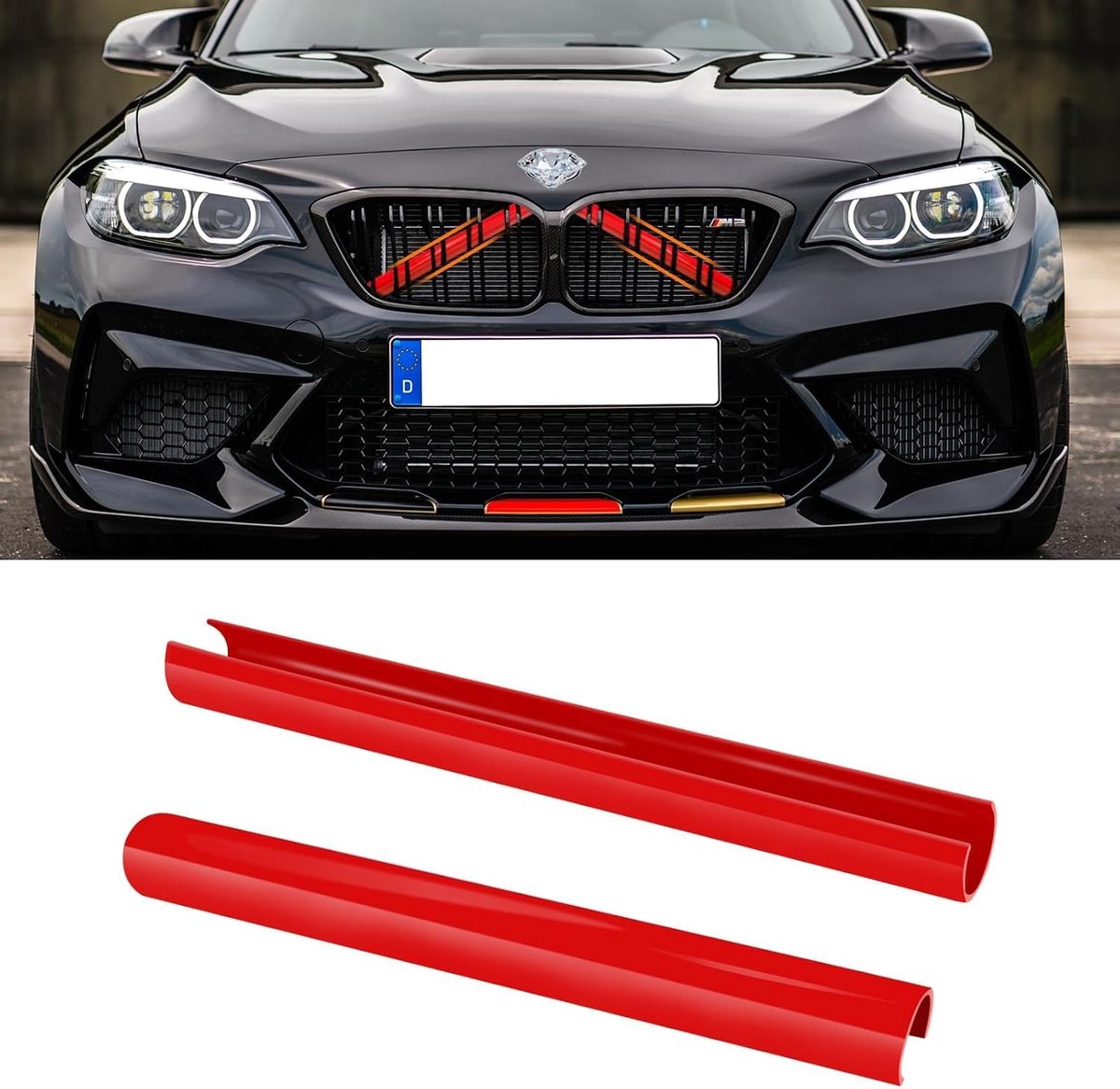 2 Stks Grille-inzetstrips, compatibel met V-beugelhoezen