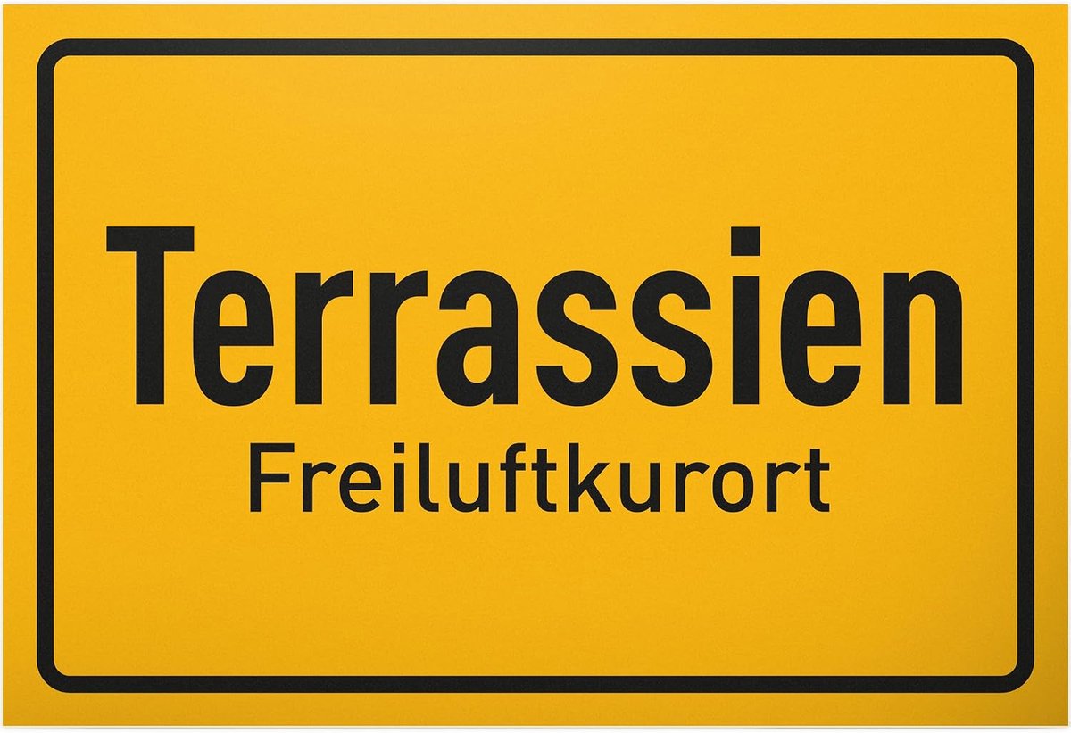 Terrassia openluchtkuuroord - humoristisch kunststof bord 30 x 20 cm