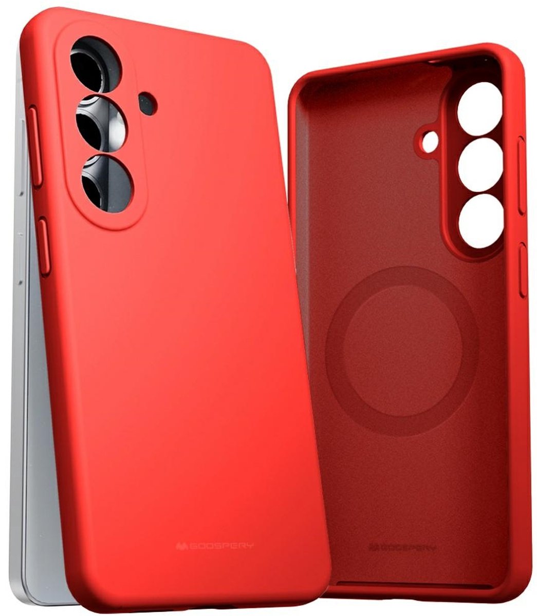 Mercurius Pure Siliconen Hoesje Voor Samsung Galaxy S26 Magsafe Met Bescherming, Rood