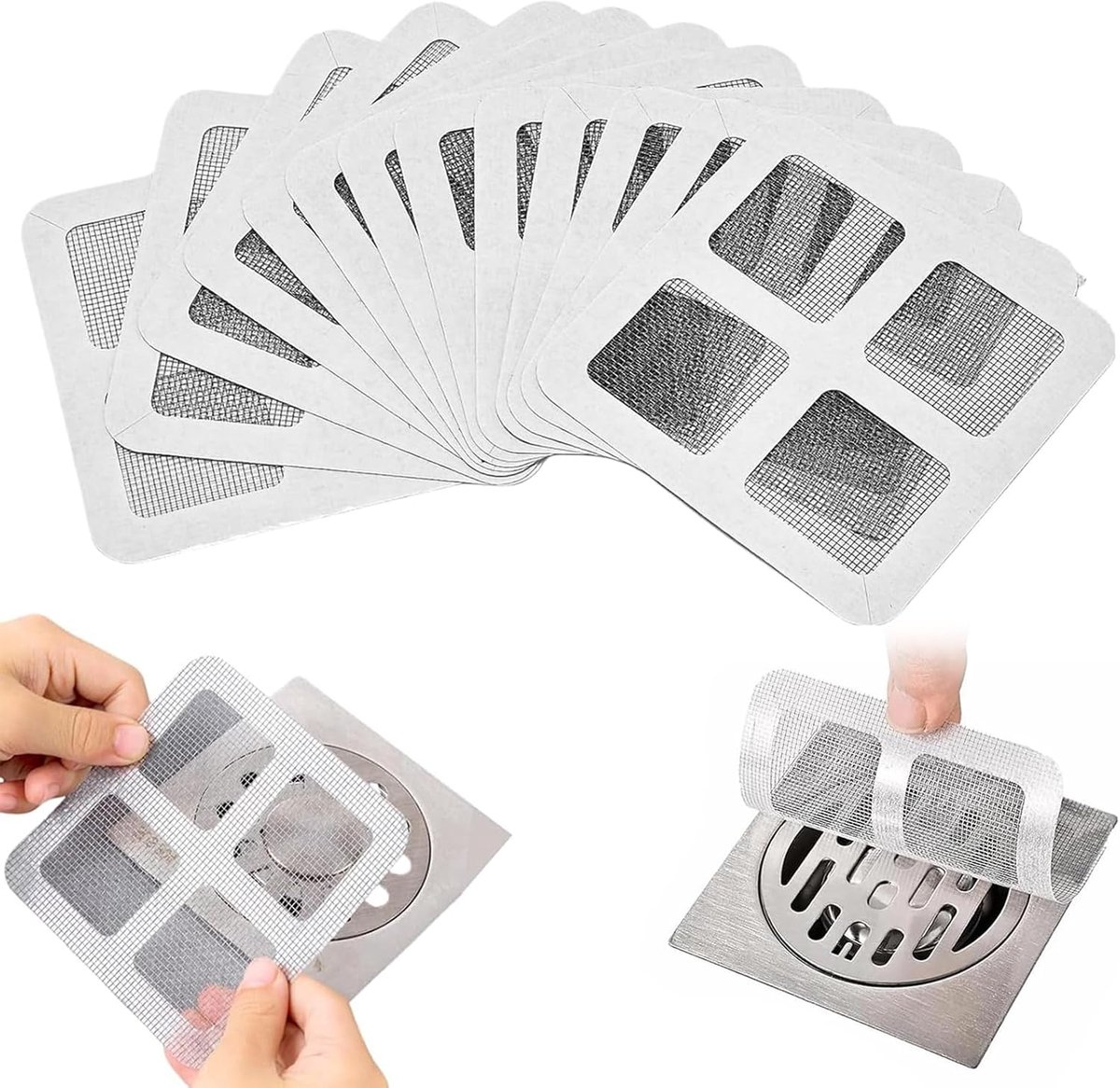 100 stuks haardouchefilters, vloerafvoerzeef, stickers voor