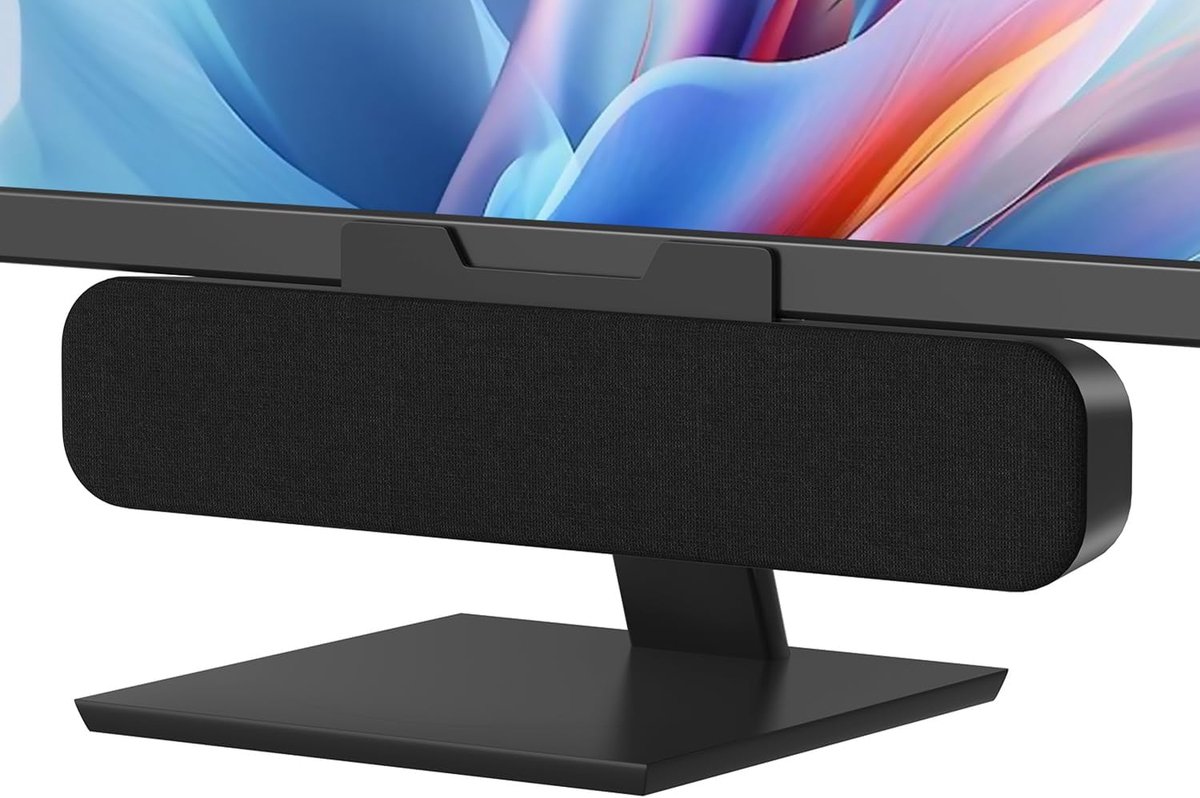Luidspreker voor pc, USB-luidspreker, draagbaar, mini-soundbar, stroomvoorziening via USB, bewaking voor telefoon, notebook, laptop, desktop - plug and play (zwart)