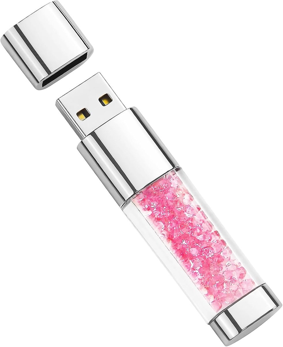 Flash Drive 32 GB, BorlterClamp Leuke Roze Kristal Thumb Drive Nieuwigheid Pen Drive Memory Stick