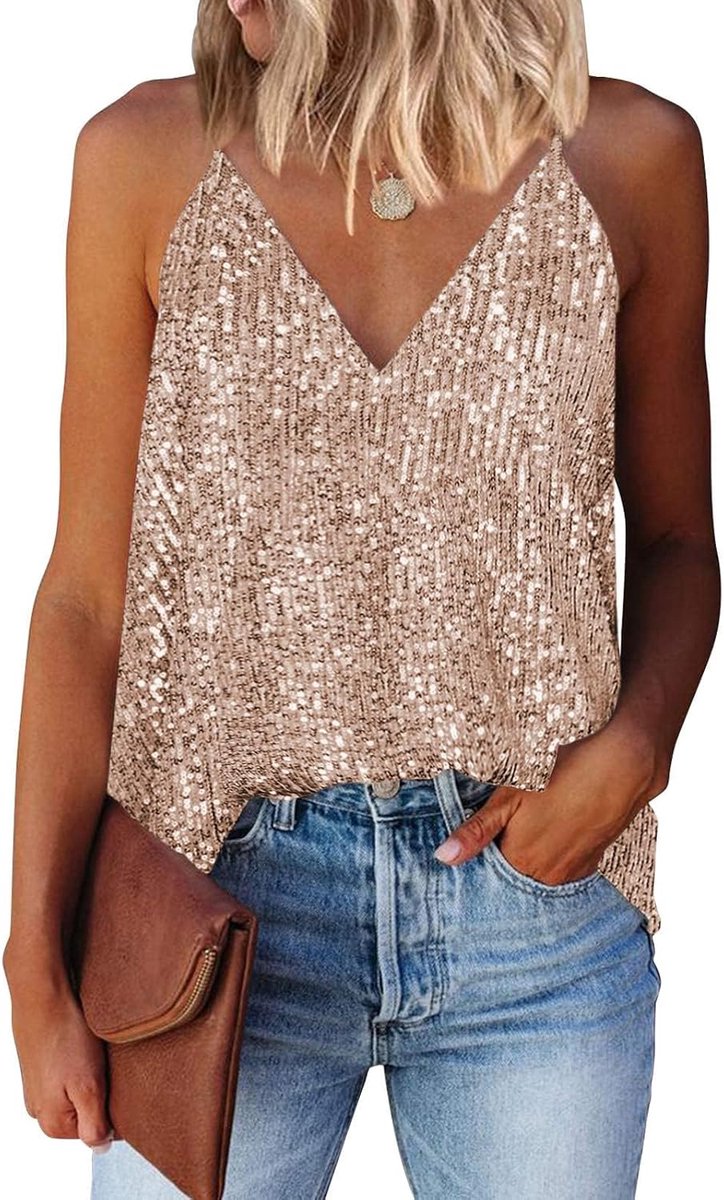 pailletten mouwloze vesten Shimmer Tops