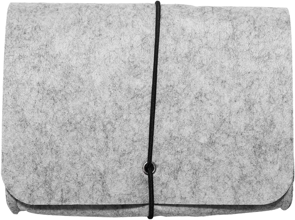 Felt Pouch Bag voor Power Bank Cable Organizer Lichtgrijze reistas