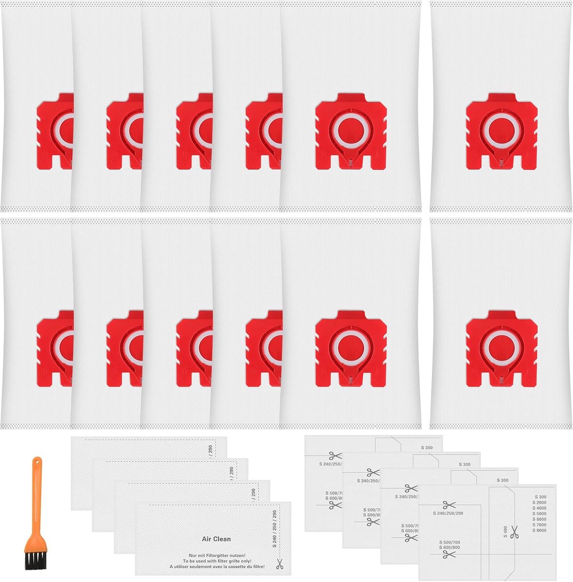 12 Stuks Fjm 3D Stofzakken voor Miele Hyclean Pure Fjm Stofzuigers