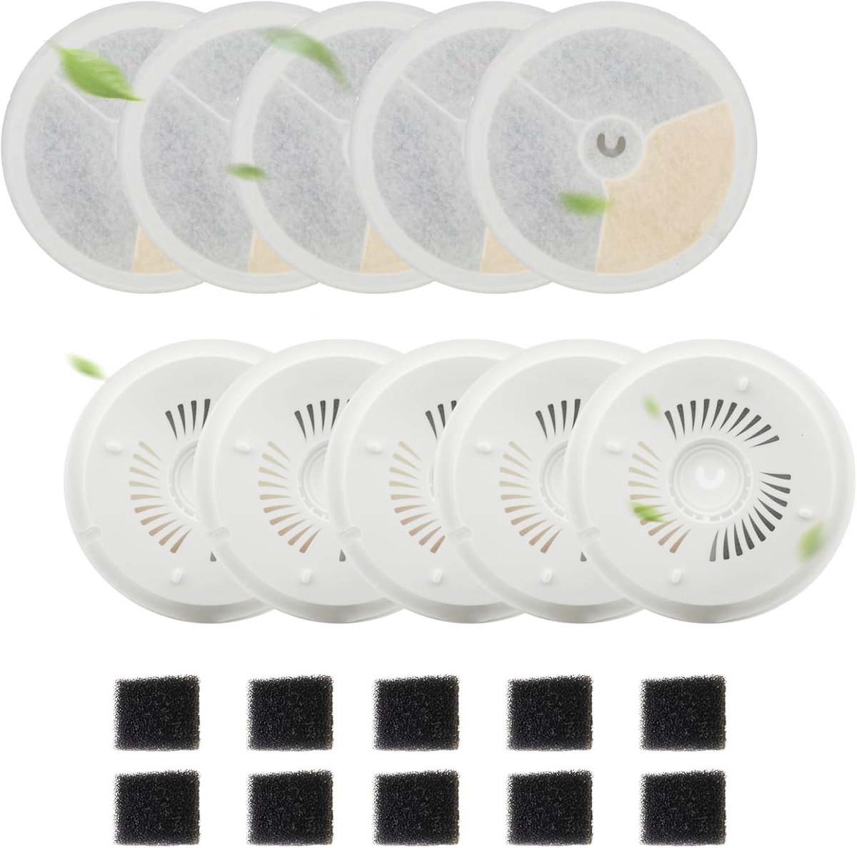 Set van 10 filters voor kattenfontein en 10 pompen, compatibel met