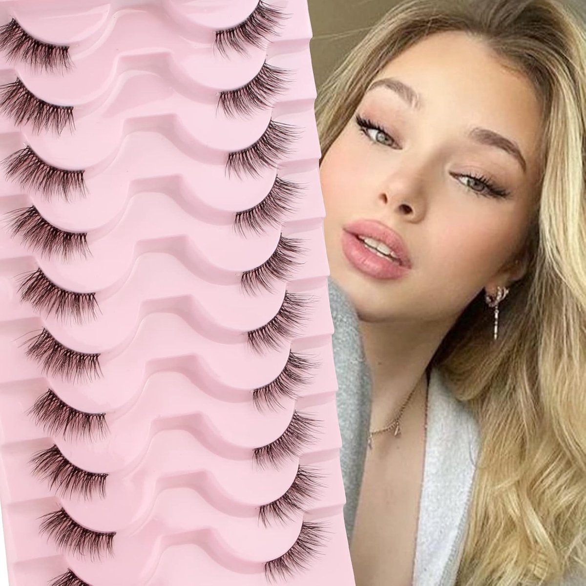 Win Halve wimpers cateye natuurlijke stijl kunstwimpers, 10 paar