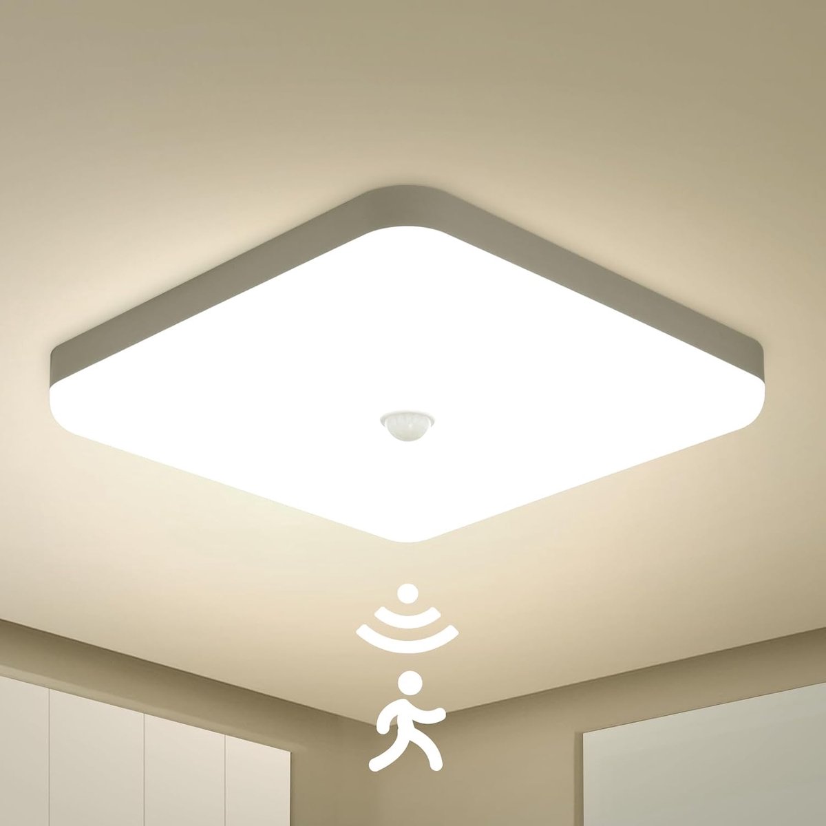 Led Plafondlamp met Bewegingsmelder 30W Waterdicht Ip56 2400Lm