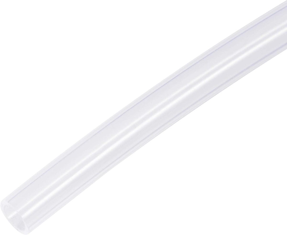 sourcing map PTFE-buis, hoge temperatuur, multifunctionele isolatieslang, 6 mm ID x 8 mm OD x 1,5 m, transparant